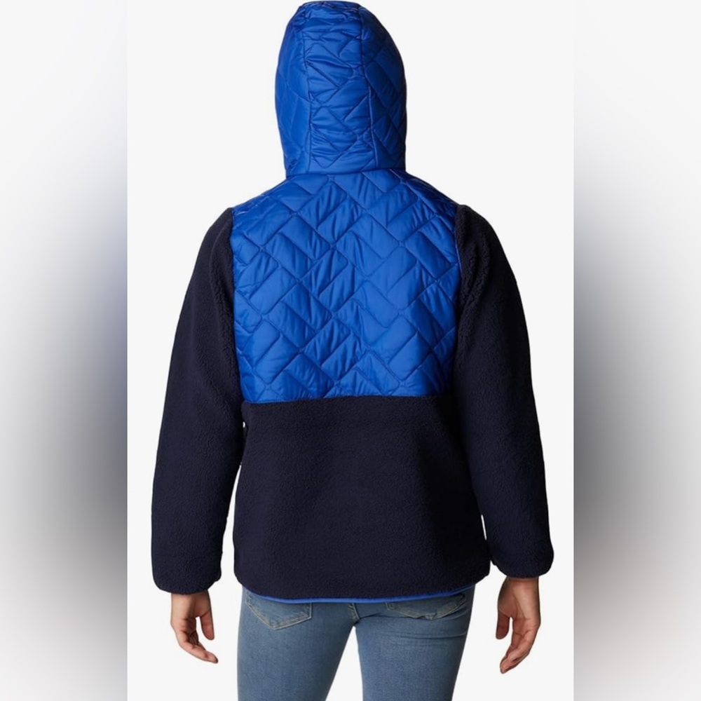 Columbia Women's Sweet View Fleece Hooded Pullover Lapis Blue Dark Nocturnal XL! - Picture 2 of 12